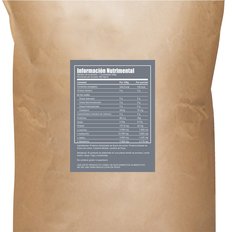 Costal de Proteína de Suero de Leche Zero Carb 25 kg (CHOCOLATE)
